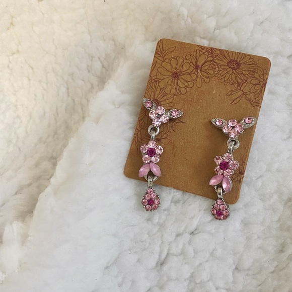 2/$20‼️ FORMAL PINK RHINESTONE DANGLE EARRINGS